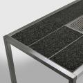 Edelstahl Esstisch Magic Table mit Granitfliesen schwarz, poliert